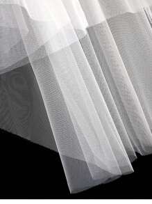 1pc Tulle A Double Layered Bridal Plain Style Short Headband,Wedding Dress For Bride - White - View 4