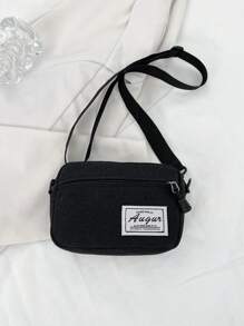 Solid Canvas Material Fashion Casual Unisex Chest Bag, Minimalist Design Sports Style Phone & Coin Purse Festival