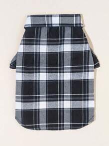 1pc Red Bow Tie & Black White Plaid Pet Shirt Set, Suitable For Indoor/Outdoor Wedding Outfit For Cats & Dogs