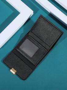 PAYOFFLAI Nieuwe modieuze korte stijl Koreaanse minimalistische frisse drievoudige drukknoopsluiting portemonnee retro kaarthouder dames tas portemonnee portemonnee portemonnee mini portemonnee kleine portemonnee