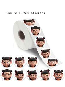 500 piezas Pegatinas de estilo nuevo de personajes de la aventura marina del Niño Nezha, decoración linda de dibujos animados para manualidades, diario, escritorio