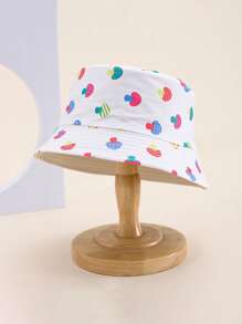 1 件儿童彩色印花双面渔夫帽，防晒，适合男孩和女孩户外活动，节日礼物，春夏