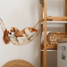 1pc Watercolor Hammock Sleeping Puppy Wall Decal For Room Decor, Vinyl Wall Decals,Home Background Wall Decoration With Removable Wall Stickers Gifts Birthday Graduation Home Decor Bathroom Decor Bedroom Decor Room Decoration Stuff Living Room Decor House Decor Home Decor Living Room Wall Art Wall Paper Personalised Stickers