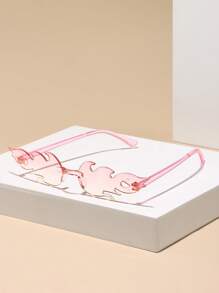 1 para damskich, dekoracyjnych, modnych okularów PC w kształcie płomienia, odpowiednich na Halloween, święta, przyjęcia urodzinowe