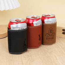 1pc Custom Leather Cup Cover, Custom Text Bottle Cover, Personalized Custom Name Letter Fashion Cup Cover, (6 Patterns To Choose From) Soft Protective Water Bottle Cover, Protecting Your Water Cup - Multicolor - View 5