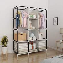 Modular, Foldable Wardrobe With Fabric Cover - Xám - Xem 6