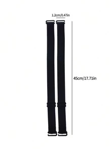 1 Pair Women's Adjustable Bra Straps, 0.47 Inch Wide Non-Slip Lingerie Shoulder Straps - Black - View 5