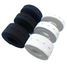 حزام خصر قابل للتعديل بطول 1.8 متر بأسود وأبيض ذو فتحات كاكسسوار خياطة للملابس DIY