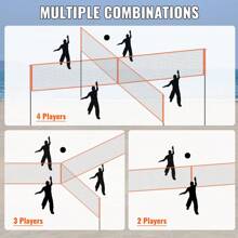 Freestanding Volleyball Training Net Or 4-Way Volleyball Net For Indoor Or Outdoor Use, Adjustable Height Portable Net System With Carrying Bag, Professional Volleyball Practice Trainer For Hitting Or Serving Drills Or4 Square Quick Assemble Game Set For Adults