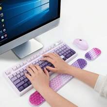 Ergonomic Crystal Keyboard Wrist Rest, Mouse Wrist Rest & Extra Large Mouse Pad Set - PU Silicone Pad, Anti-Slip, Soft Support, Comfortable Typing
