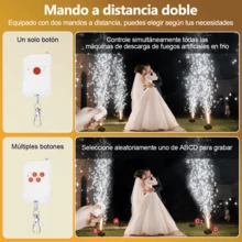 Juego pequeño y portátil de 6 piezas de la máquina fría de fuegos artificiales con control remoto doble y control remoto para el cumpleaños/boda/concierto/evento grande - Negro - Ver 3
