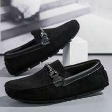 New Men's Slip-On Loafer Shoes, Casual Fashion Moccasins, Korean Style Handmade Low-Top Suede Sneakers