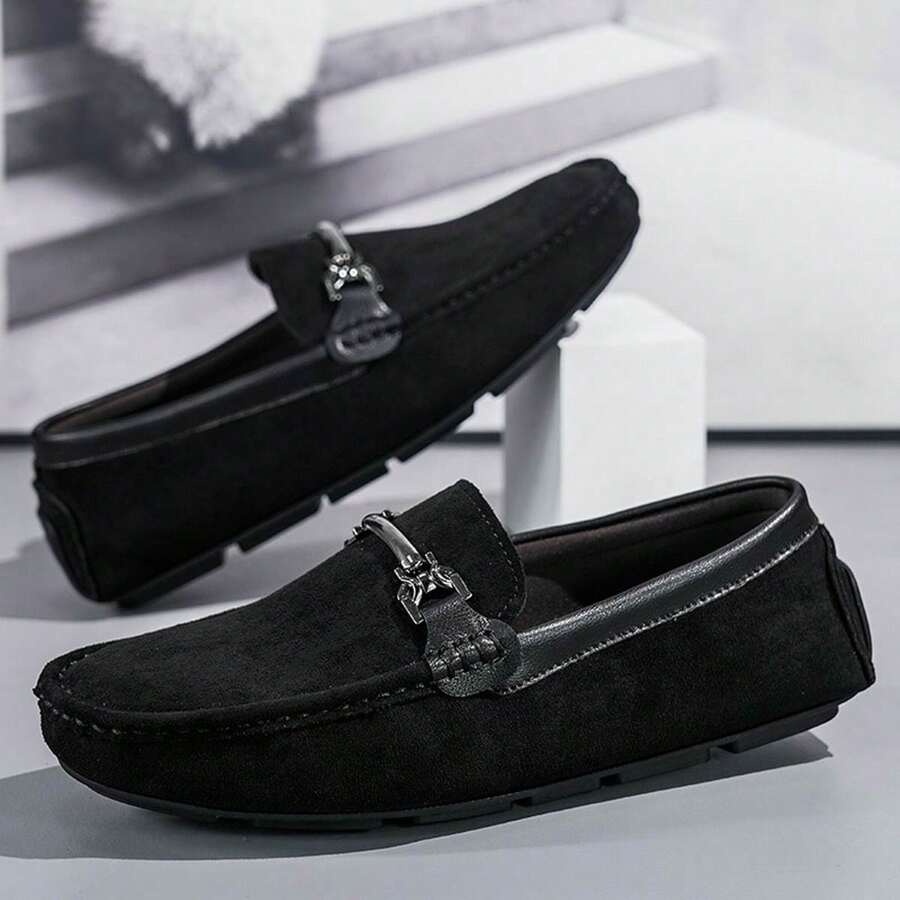 New Men's Slip-On Loafer Shoes, Casual Fashion Moccasins, Korean Style Handmade Low-Top Suede Sneakers