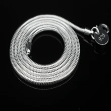 925 银 3 毫米蛇骨项链，适合日常佩戴和送礼 - 白色 - 查看 3