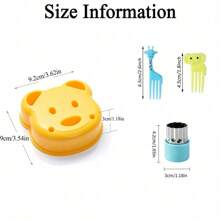 Juego de 3 piezas/41-46 piezas - Molde para sándwiches de dibujos animados, cortador de vegetales y frutas, molde DIY para hacer pan, tenedor para frutas de dibujos animados, reutilizable - Juego de 41 piezas (colores aleatorios) - Ver 3