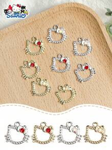 Sanrio Sanrio Hello Kitty Hollow Accessoires Bedels Met Strass Hangers DIY Sieraden Maken Voor Sleutelhangers Oorbellen Armbanden Kettingen Hangers Gereedschap