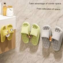 1pc Compact Shoe Rack, Wall-Mounted Bathroom/Bedroom Shoe Storage Organizer, Slim Door Crack Slipper Hanger Rack