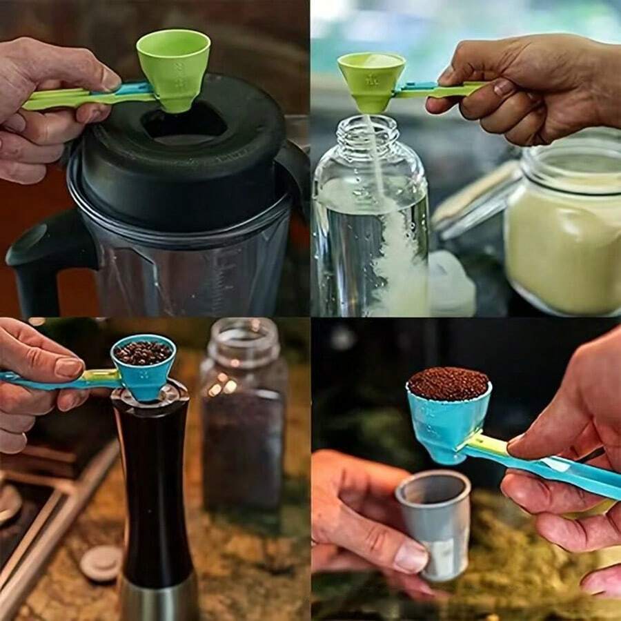 1pc Plastic Open-Close Anti-Spill Scooper, Long Handle For Protein Powder, Milk Powder, Coffee Powder