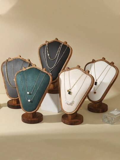 1pc New Walnut Pendant, Jewelry Necklace, Head Accessories Display Stand, High End, Touching, Model Like Jewelry Hanging Stand