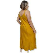 Vestido Indiano Alça Trapézio Longo Liso Viscolinho