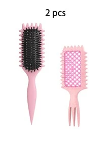 1PC Bounce Hollow Combs Curl Define Styling Brush Smooth Hair Fluffy Comb Massage Home Hair Styling Tool Combs For Woman,Hair Brush,Comb,Hair Tools,Hair Products And Accessories For Barber Salon Beauty Travel Essentials,Back To School,Travel Holiday Essentials,Hair Accessories For Women