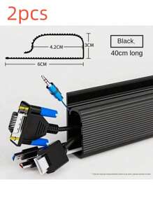 40cm Desk Cable Organizer,Self-Adhesive Cable Holder,Easy To Install Cable Management For Home & Office, Cable Management Kit Without Screws, Protection For Teenagers And Pets