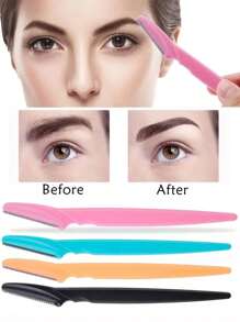 50/20/10/2pcs（随机颜色）初学者眉毛剃须刀，不锈钢刀片微触眉毛修剪器，防刮眉毛修剪器，化妆工具