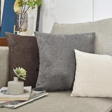 1 Stück minimalistische, bohemien-inspirierte einfarbige gestreifte Chenille-Kissenbezug (geeignet für Wohnzimmer oder Schlafzimmer, Hotel, Zuhause, Sofa, Bett, Autodekorationen, Kurzvideos TV Requisiten, Feiertagsdekorationen)