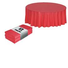12pcs Round Plastic Tablecloths, Premium Plastic Disposable Tablecloths, Suitable For Easter Holiday Use