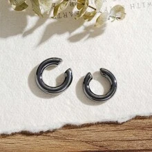 2pcs/Set Punk Style Asymmetric Metal Ear Cuffs, Unisex Couple C-Shaped Ear Cuff Earrings, Suitable For Daily Wear - Multicolor - View 8