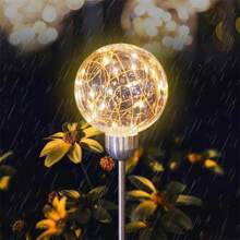 1 pièce Lumière solaire sur chemin avec globe en cristal - Pour le jardin, la terrasse et les occasions festives