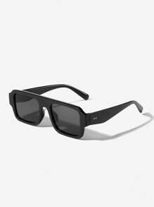 1 pièce Lunettes de mode avec monture noire rectangulaire, style décontracté pour homme. Convient pour les activités de plein air