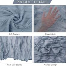4 piezas Cheesecloth Camino de mesa estilo bohemio, decoración rústica y romántica para mesas de bodas, fiestas, ducha nupcial, graduación, restaurante - Beige