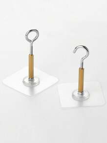 1pc Adhesive Ceiling Hook, Stainless Steel Eye Hook For Hanging Small Plants, Lanterns, Wind Chimes, Decor Without Drilling