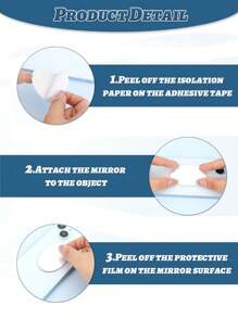 3pcs/Set DIY Mirror Stickers, Mini Oval Shaped Mirror, Acrylic Self-Adhesive Phone Back Makeup Mirror, Acrylic Material Phone Mirror Sticker,Makeup,Cheap,Room Decor,Vanity,Travel,Bedroom,Makeup Accessories,Mirror,Vanity Mirror