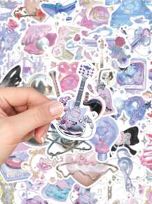 250 件梦想女孩水晶贴纸，适合儿童，水瓶彩色贴纸，笔记本电脑滑板日记手机涂鸦贴花，适合儿童青少年女孩成人礼物 - 彩色 - 查看 2
