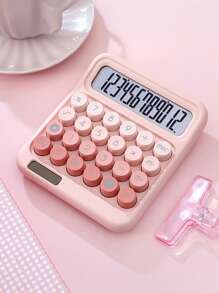 1 件双电源太阳能科学计算器，大尺寸，美观大按钮，可爱，财务和办公室会计专用，学校用品，返校