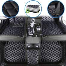 Vonzasi Car Floor Mats For Renault For Clio 4 2012-2018,Full Coverage All Weather Non-Slip Premium Leather,Coffee