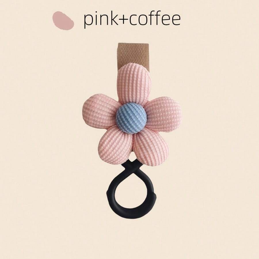 1 opakowanie haczyków do wózków dziecięcych Flower Stroller, różowy/beżowy/kamelowy, wielofunkcyjny haczyk do wózków dziecięcych Flower 3D - plastikowy, idealny do podróży dla maluchów