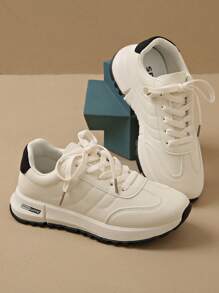 Casual sportschoenen voor dames, vetersluiting, zachte zool, nieuw design voor lente en herfst, dagelijks comfortabel buiten, hardloopschoenen