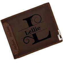 Personalized Men's Faux Leather Wallet - Engraved Initials & Name Gift For Birthday, Anniversary, Father's Day, Christmas Gift