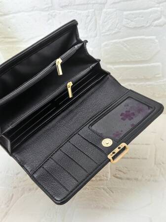 MINGYOU New Ladies Multi-Function Mass Wallet Fashion Classic Buckle Flip Minimalist Multi-Card Mobile Wallet Gifts For Women Wallet Purse Wallet Long Wallet