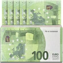 100 张 11*6.15cm 复制 100 欧元面额，假欧元道具纸，100 张新旧复制 100 欧元面额假钞道具纸折纸道具，欧元形状假钱纪念展示道具纸可用于蛋糕装饰，假钱道具纸，假欧元氛围道具，节日礼物 - 彩色 - 查看 10