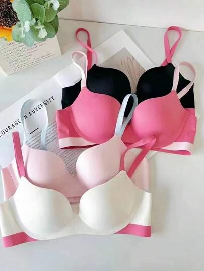 Sutiã sem costura para meninas adolescentes, 4 peças, roupa íntima simples e confortável para meninas de 12 a 15 anos