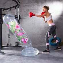 1pc Inflatable Flamingo Punching Bag - PVC Vertical Punching Bag For Karate, Taekwondo And Fitness Training, Boxing Accessories, Colorful Tropical Design