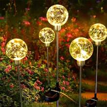 1 pièce Lumière solaire sur chemin avec globe en cristal - Pour le jardin, la terrasse et les occasions festives
