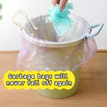 4PCS Creative Hand Trash Bag Clips, Double Clips Design Won't Slip, Stable Moving Without Dirtying Hands, Hoop-Pressing Ring Bucket Edge Anti-Slip Clips, Suitable For Kitchen, Bedroom, Bathroom, Office Trash Cans