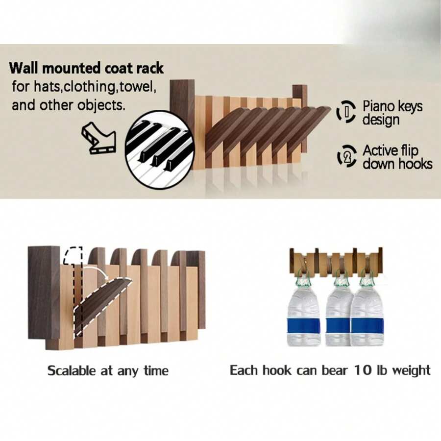 Coat Rack Wall Mount Wood Wood Coat Rack Wall Mount With 6 Flip Down