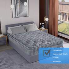 10"12" Thickness High Quality Grey Color Highly Breathable Cooling Gel Memory Foam Innerspring Hybrid Mattress Rolled Package In A Box 10 In 12 In King Queen Full Twinxl Twin