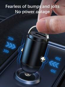 1 个 PD+USB 端口铝合金外壳超快车载充电器，隐藏式迷你双 USB 车载充电器适配器，点烟器